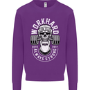 Work Hard Gym Training Top Workout Weights Mens Sweatshirt Jumper Purple