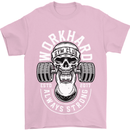 Work Hard Gym Training Top Workout Weights Mens T-Shirt Cotton Gildan Light Pink