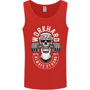 Work Hard Gym Training Top Workout Weights Mens Vest Tank Top Red