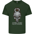 Work Hard Train Harder Training Top Workout Mens Cotton T-Shirt Tee Top Forest Green
