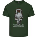 Work Hard Train Harder Training Top Workout Mens Cotton T-Shirt Tee Top Forest Green