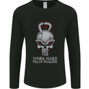 Work Hard Train Harder Training Top Workout Mens Long Sleeve T-Shirt Black