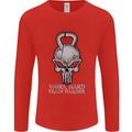 Work Hard Train Harder Training Top Workout Mens Long Sleeve T-Shirt Red