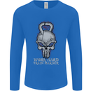 Work Hard Train Harder Training Top Workout Mens Long Sleeve T-Shirt Royal Blue