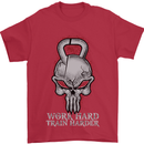 Work Hard Train Harder Training Top Workout Mens T-Shirt Cotton Gildan Red