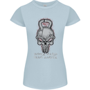 Work Hard Train Harder Training Top Workout Womens Petite Cut T-Shirt Light Blue