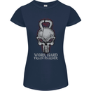 Work Hard Train Harder Training Top Workout Womens Petite Cut T-Shirt Navy Blue