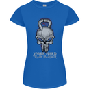 Work Hard Train Harder Training Top Workout Womens Petite Cut T-Shirt Royal Blue