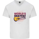 World's Okayest Guitar Player Funny Mens V-Neck Cotton T-Shirt White