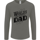 Worlds Okayest Dad Funny Fathers Day Mens Long Sleeve T-Shirt Charcoal