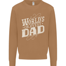 Worlds Okayest Dad Funny Fathers Day Mens Sweatshirt Jumper Caramel Latte