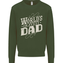 Worlds Okayest Dad Funny Fathers Day Mens Sweatshirt Jumper Forest Green