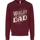 Worlds Okayest Dad Funny Fathers Day Mens Sweatshirt Jumper Maroon