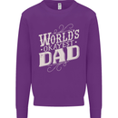 Worlds Okayest Dad Funny Fathers Day Mens Sweatshirt Jumper Purple