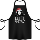 Xmas Let it Snow Funny Christmas Cotton Apron 100% Organic Black