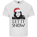 Xmas Let it Snow Funny Christmas Mens Cotton T-Shirt Tee Top White
