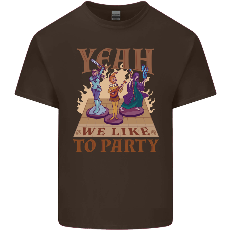 Yeah We Like to Party Role Playing Game RPG Mens Cotton T-Shirt Tee Top Dark Chocolate