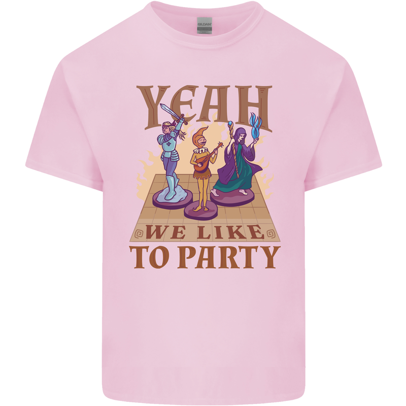 Yeah We Like to Party Role Playing Game RPG Mens Cotton T-Shirt Tee Top Light Pink
