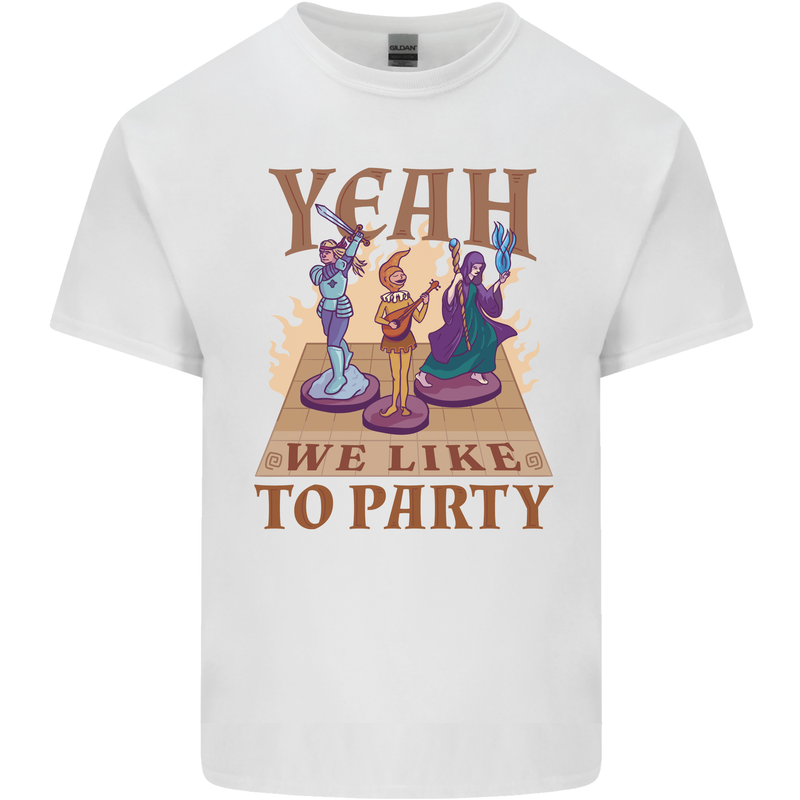 Yeah We Like to Party Role Playing Game RPG Mens Cotton T-Shirt Tee Top White