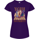Yeah We Like to Party Role Playing Game RPG Womens Petite Cut T-Shirt Purple