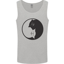 Yin Yang Cat Lover Funny Kitten Pet Mens Vest Tank Top Sports Grey