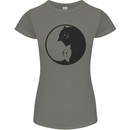 Yin Yang Cat Lover Funny Kitten Pet Womens Petite Cut T-Shirt Charcoal