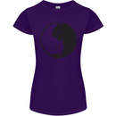 Yin Yang Cat Lover Funny Kitten Pet Womens Petite Cut T-Shirt Purple