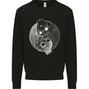 Yin Yang Skull Kings Gothic Tattoo Biker Kids Sweatshirt Jumper Black