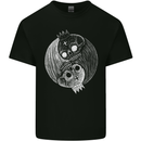 Yin Yang Skull Kings Gothic Tattoo Biker Kids T-Shirt Childrens Black