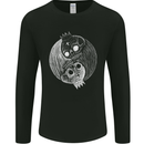 Yin Yang Skull Kings Gothic Tattoo Biker Mens Long Sleeve T-Shirt Black