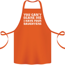 You Can't Scare Four Daughters Father's Day Cotton Apron 100% Organic Orange