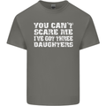 You Can't Scare Me 3 Daughters Father's Day Mens Cotton T-Shirt Tee Top Charcoal