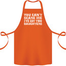 You Can't Scare Two Daughters Father's Day Cotton Apron 100% Organic Orange