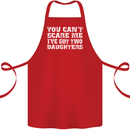 You Can't Scare Two Daughters Father's Day Cotton Apron 100% Organic Red