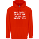 You Can't Scare Two Daughters Father's Day Mens 80% Cotton Hoodie Bright Red