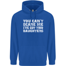 You Can't Scare Two Daughters Father's Day Mens 80% Cotton Hoodie Royal Blue