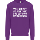 You Can't Scare Two Daughters Father's Day Mens Sweatshirt Jumper Purple