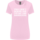 You Can't Scare Two Daughters Father's Day Womens Wider Cut T-Shirt Light Pink