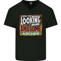 You're Looking at an Awesome Archer Mens V-Neck Cotton T-Shirt Black