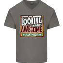 You're Looking at an Awesome Author Mens V-Neck Cotton T-Shirt Charcoal