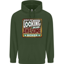 You're Looking at an Awesome Boxer Boxing Childrens Kids Hoodie Forest Green