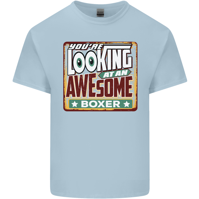 You're Looking at an Awesome Boxer Boxing Mens Cotton T-Shirt Tee Top Light Blue
