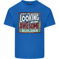 You're Looking at an Awesome Builder Mens Cotton T-Shirt Tee Top Royal Blue