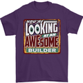You're Looking at an Awesome Builder Mens T-Shirt Cotton Gildan Purple