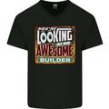 You're Looking at an Awesome Builder Mens V-Neck Cotton T-Shirt Black
