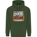 You're Looking at an Awesome Cashier Mens 80% Cotton Hoodie Forest Green
