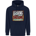 You're Looking at an Awesome Cashier Mens 80% Cotton Hoodie Navy Blue