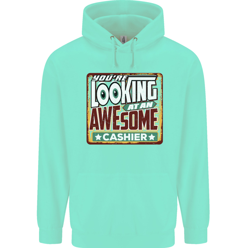 You're Looking at an Awesome Cashier Mens 80% Cotton Hoodie Peppermint