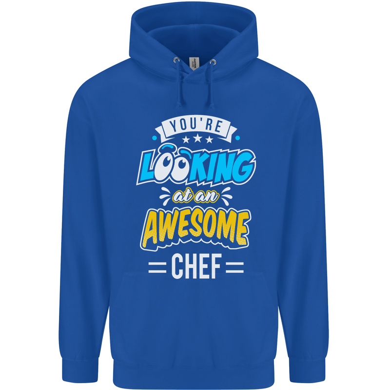 You're Looking at an Awesome Chef Mens 80% Cotton Hoodie Royal Blue