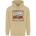 You're Looking at an Awesome Counsellor Mens 80% Cotton Hoodie Sand